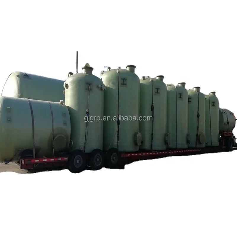 FRP GRP tank filament winding tank Fiberglass Vertical and Horizontal FRP Tank for H2SO4 HCL Chlor-Alkali