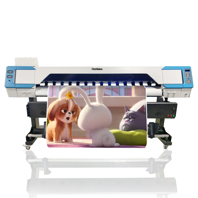 HanColor 1.8M Printing With 1or2 Heads Eco Solvent Printer For Canvas One Way Version Cartoon Sticker