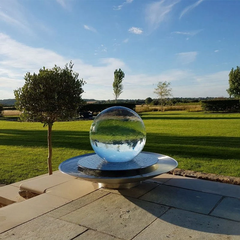 Custom logo metal hollow ball Outdoor Decorative landscape large stainless steel 304 waterfall metal Custom fountain ball