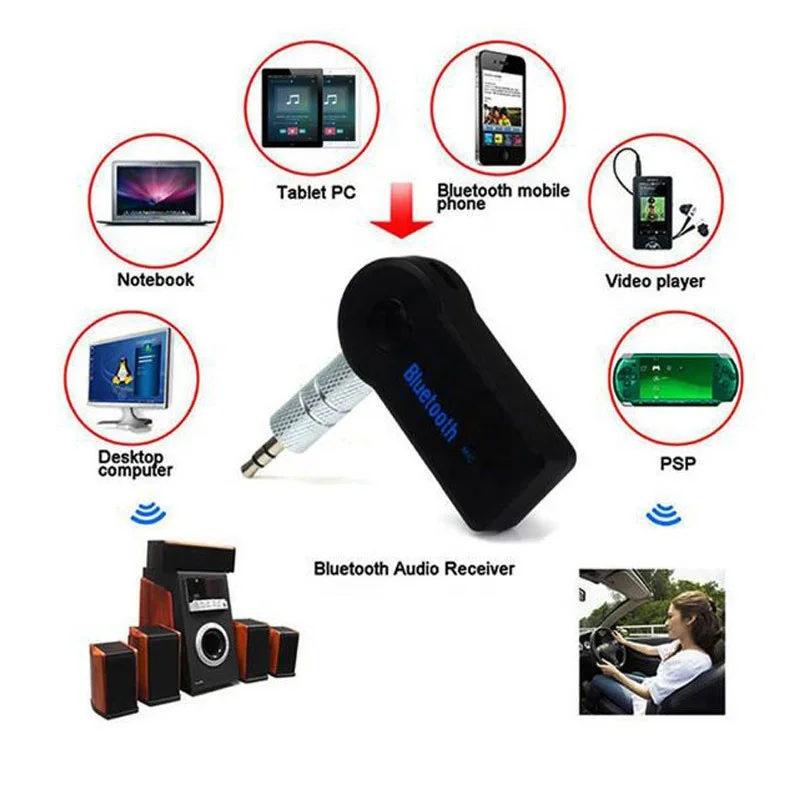 Original Factory Transmitter Wireless 5.0 Adapter With 3.5mm Audio Jack Wireless Music Handsfree Car Aux Headphone Receiver