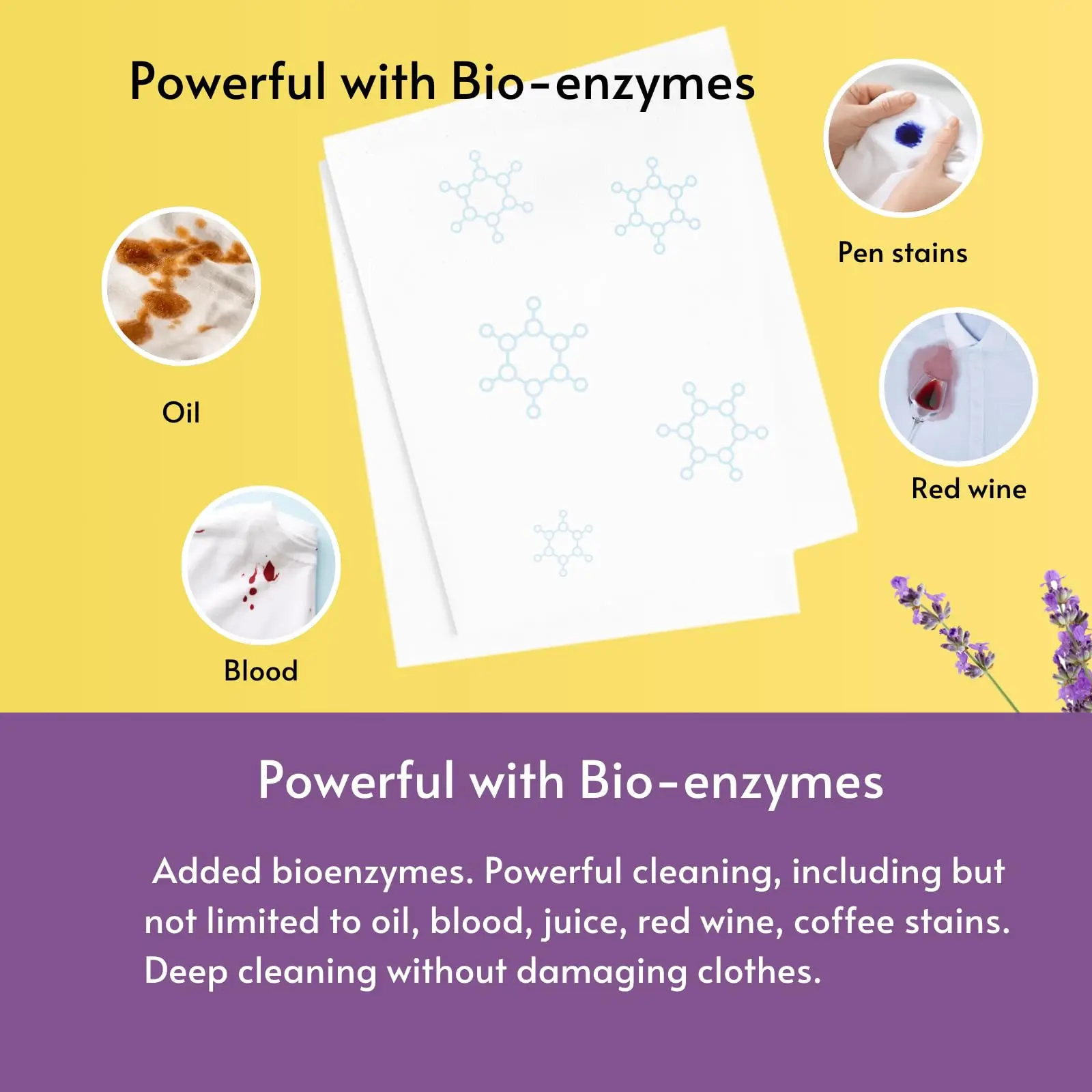 New on Sale Enzyme Lavender Plant Travel Eco-Friendly Laundry Strips Washing Powder Laundry Cleaning Liquid