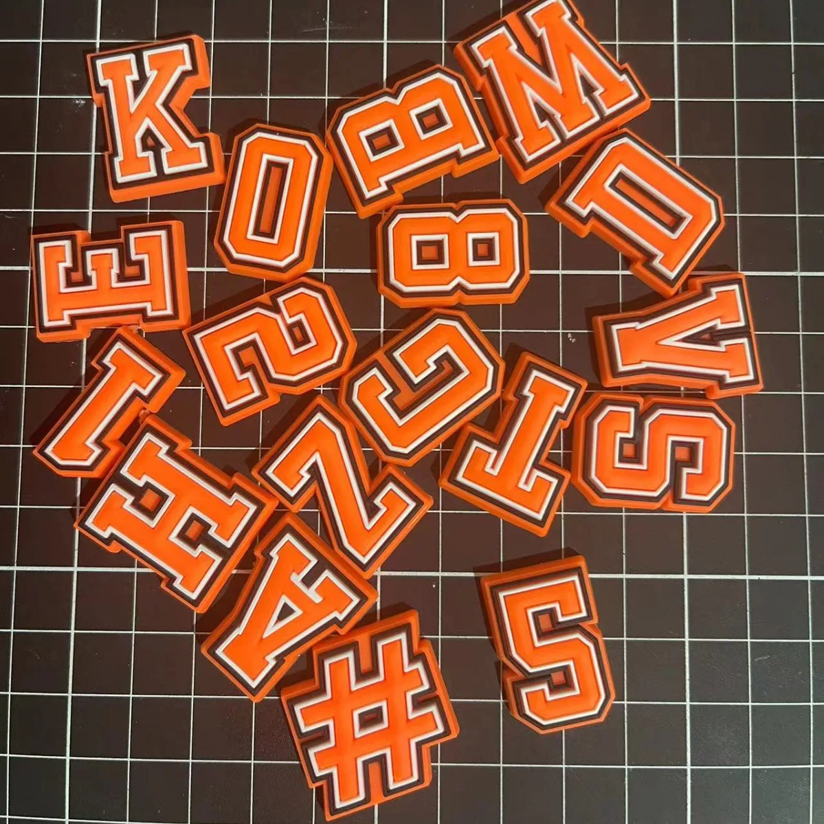 Environment Shoe Charms Factory Wholesales Accessories Fluorescence Letters And Numbers PVC Shoe Charms Clogs Shoe Charms