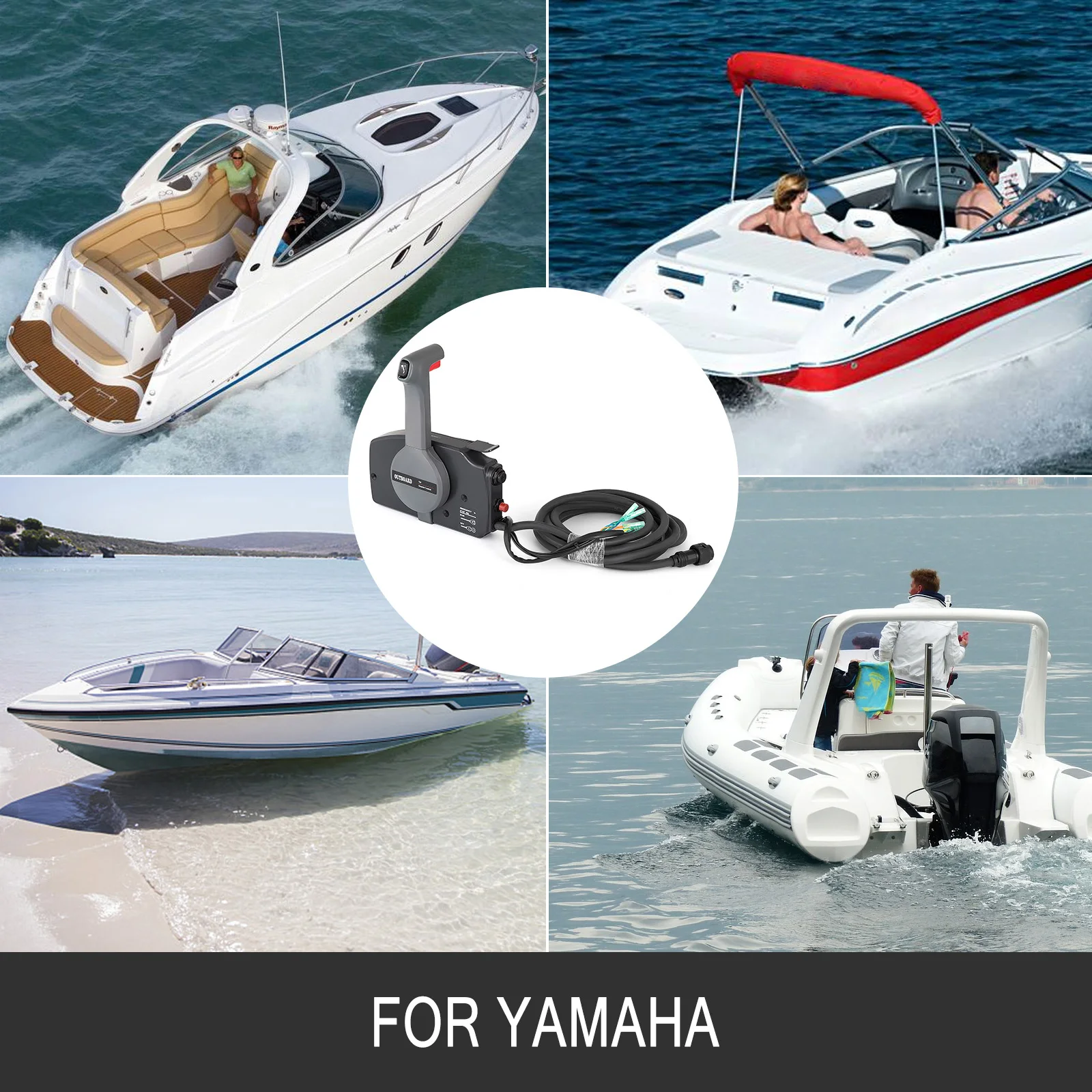 Outboard Remote Control Box for Yamaha Boats Motor With Throttle Shifter Boat Accessories 16 FT 10Pin Harness Tilt Switch
