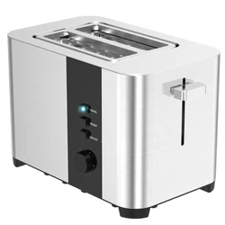 Manufacturer Customized Stainless Steel Toaster, Home 2 Slice Wide Slot Toaster OEM/ODM