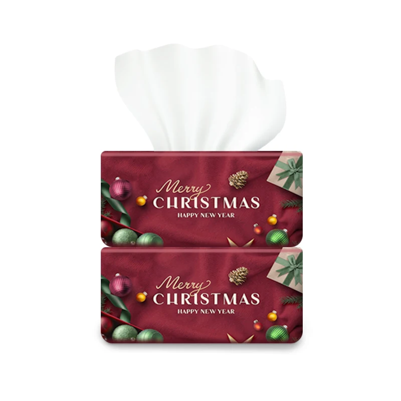 Festive Packaging Car Tissue Napkin Tissue Paper Facial Tissues for Christmas