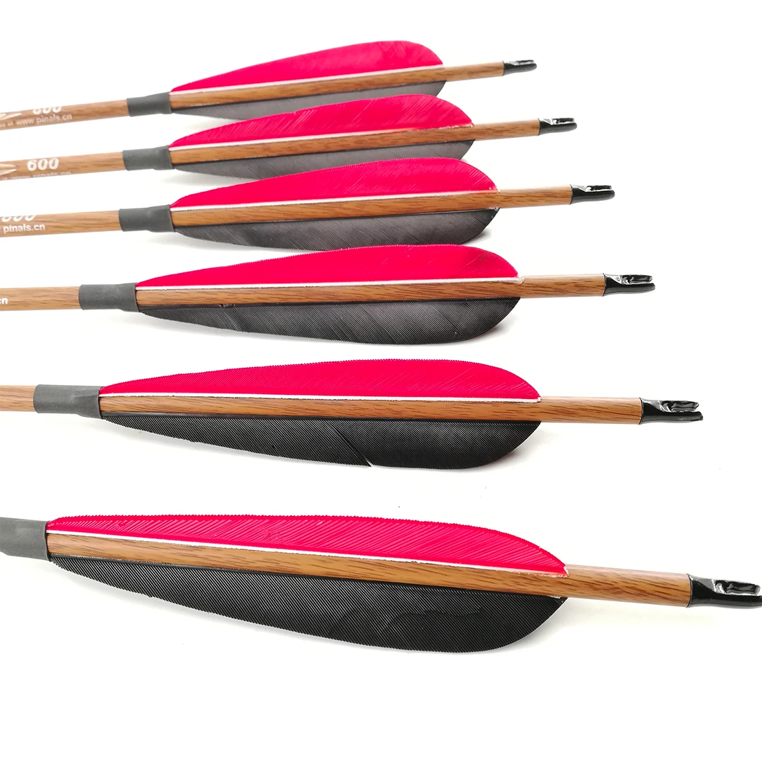 Pinals Wooden Coating Arrow 300 400 500 600 Spine Carbon Shaft Turkey Feather Longbow Recurve Traditional Bow Archery Hunting