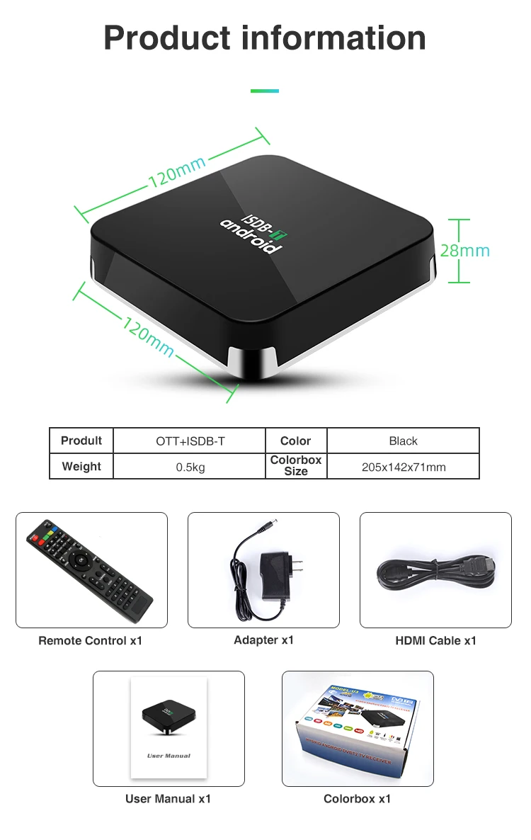 Factory HD Hybrid MINI Android Set Top Box Isdb-t Set-top Box 4k Hybrid TV BOX HDR ISDB-T TV Receiver