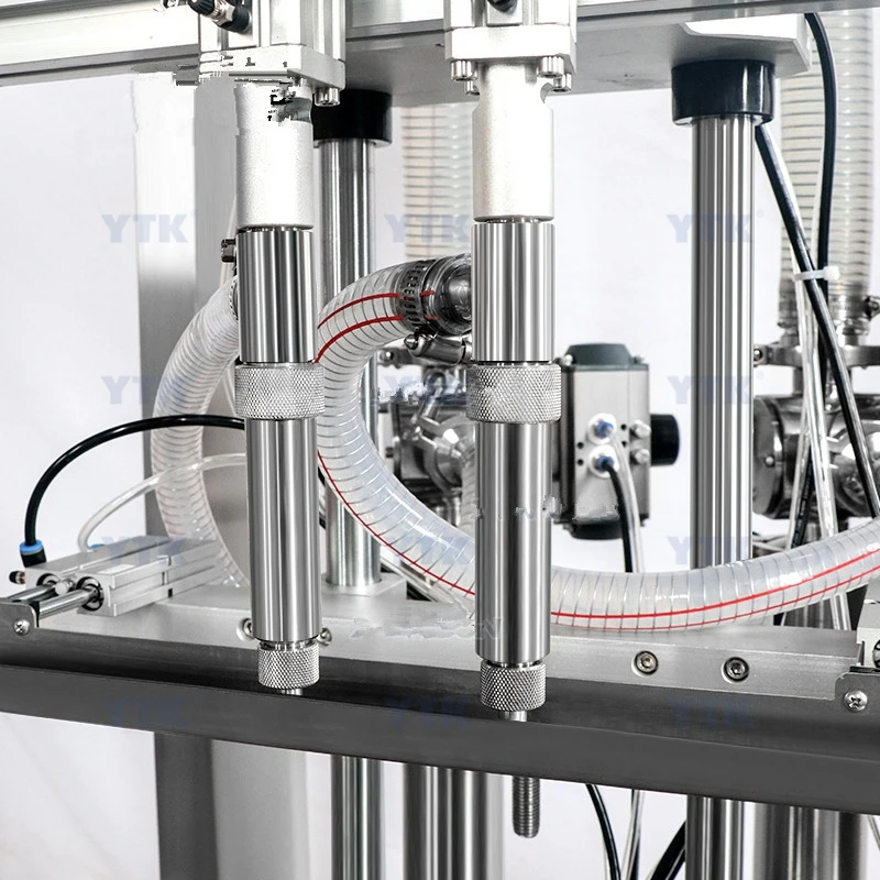 YTK-QZDG2   2 Heads Automatic Fruit Juice Soap Cream Lotion Glass Oil Bottle Beverage Filler Peanut Butter Paste Filling Machine