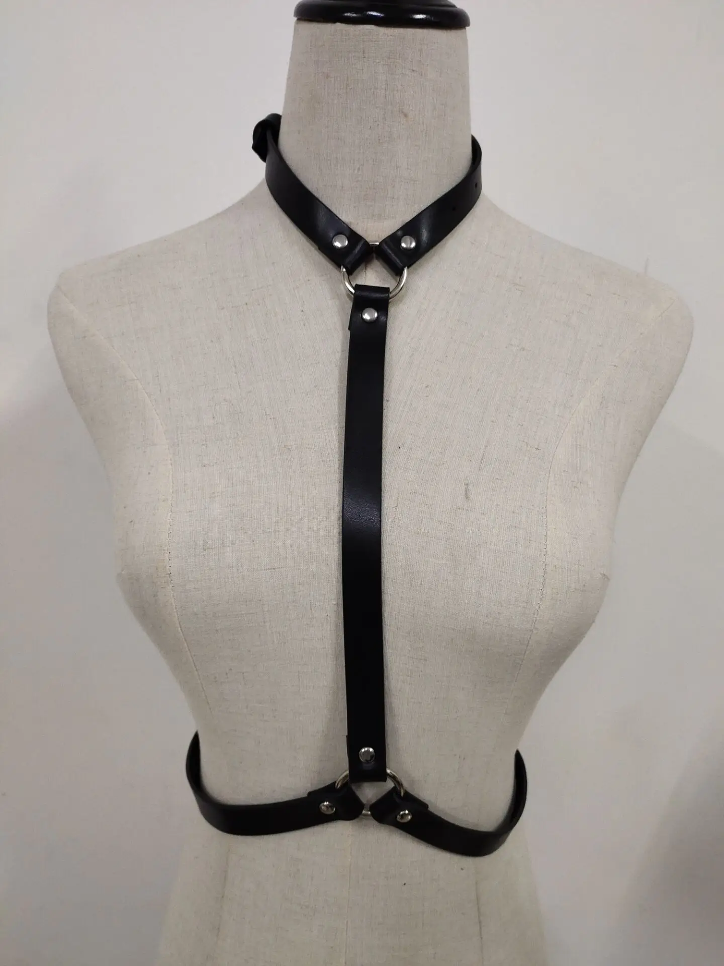 plus size cupless hollow out body cage leather harness bra sexy lingerie bondage underwear