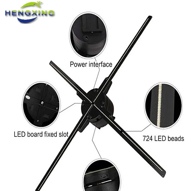 Wifi USB 3D hologram fan led display advertising and 3D holographic display fan
