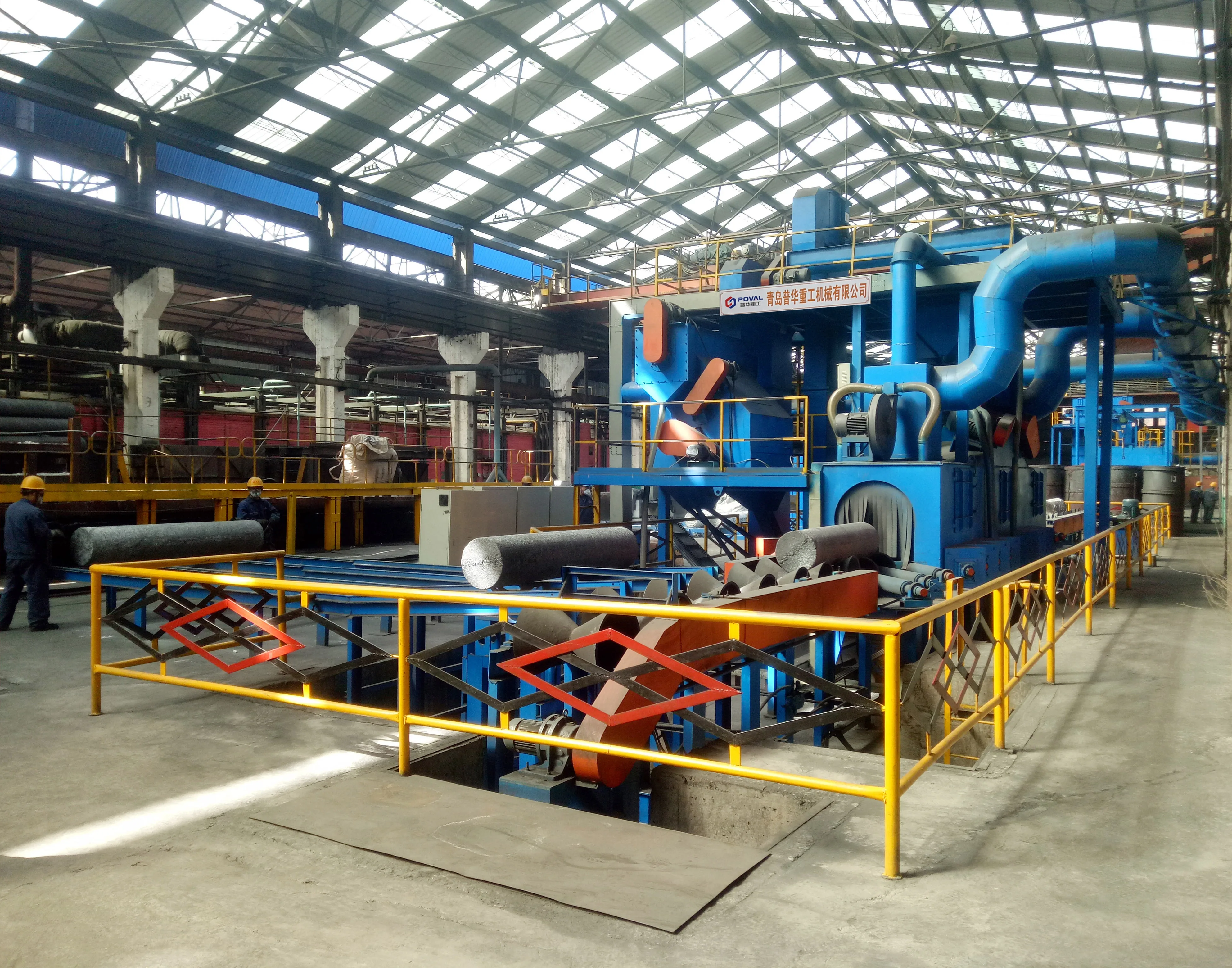 Carbon rod surface clean shot blasting machine