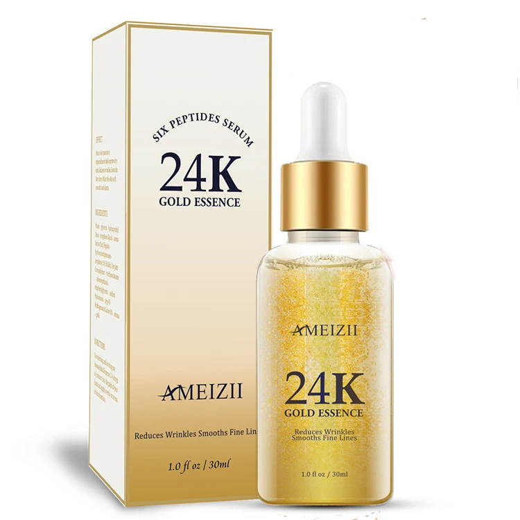 Частная этикетка с покрытыем цвета чистого 24 каратного золота сыворотка 24K чистое золото сыворотка отбеливающая растительный экстракт отбеливания для лица, против старения, esencias витамин C сыворотка