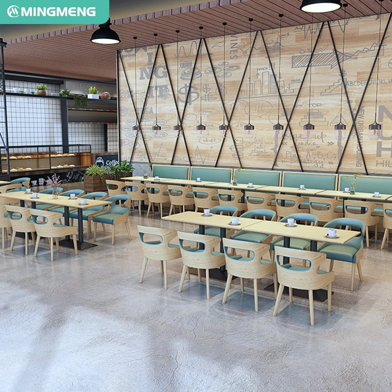 Modern Design High Quality Wood Booth Tables Chairs Cheap Restaurant & Cafe Dining Furniture Set for Home & Villa Use Wholesale