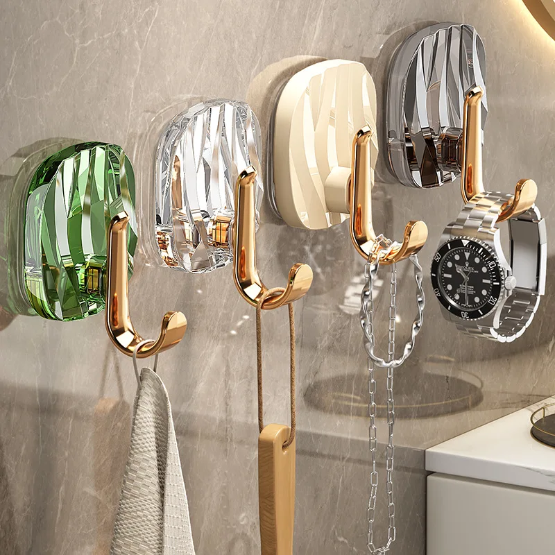 Adhesive Bathroom Coat Rack Decorative Cap Holder Towel Hooks Home Accessories Plastic Wall-Mounted Cap Hook