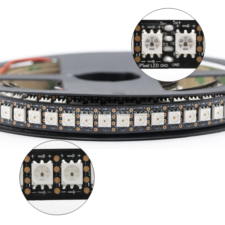 Адресуемая цветная светодиодная лента RGB DC5V 5050 SMD гибкая лампа 144 пикселей SK9822/apa102c