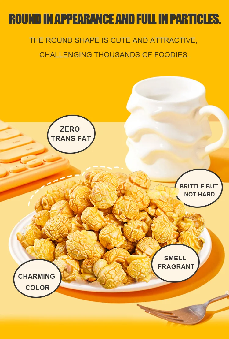 Factory wholesale suppliers popcorn bulk Healthy Grain snacks Puffing food 3flavors mixed rainbow fruit Bag popcorn248g/popcorn