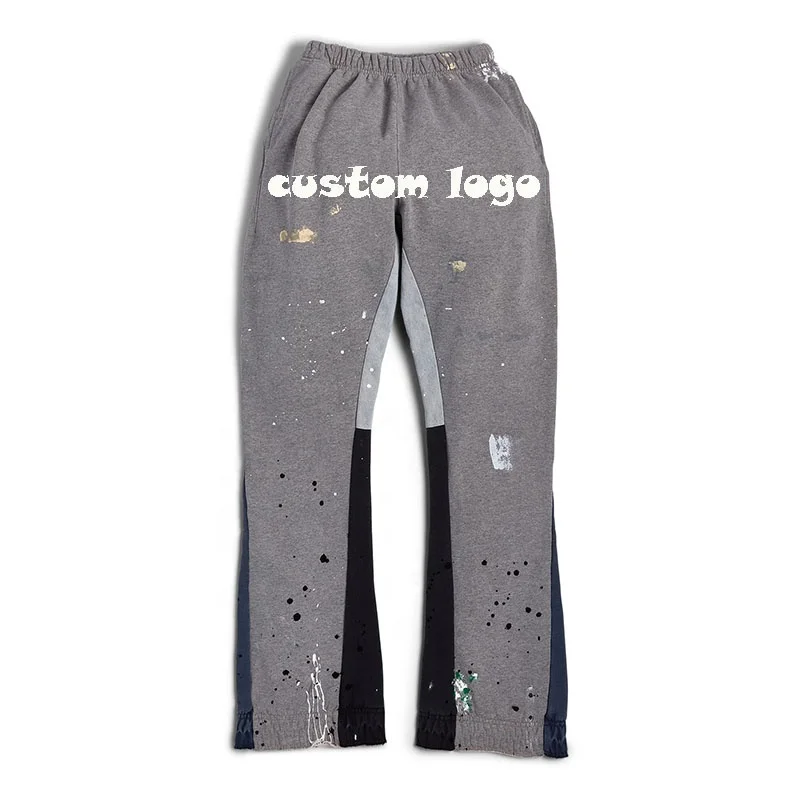 OEM/ODM Casual Flared Jogger Track Pants without drawstring Waistband Mens Stacked Flare Sweatpants For Men