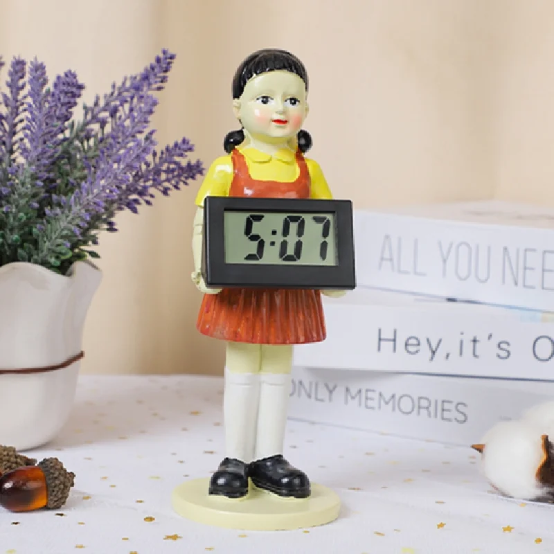 Danwish корейский кальмар игра игрушка 321 деревянная девушка электронная Интеллектуальная музыка будильник Рождественский подарок игра кальмар часы