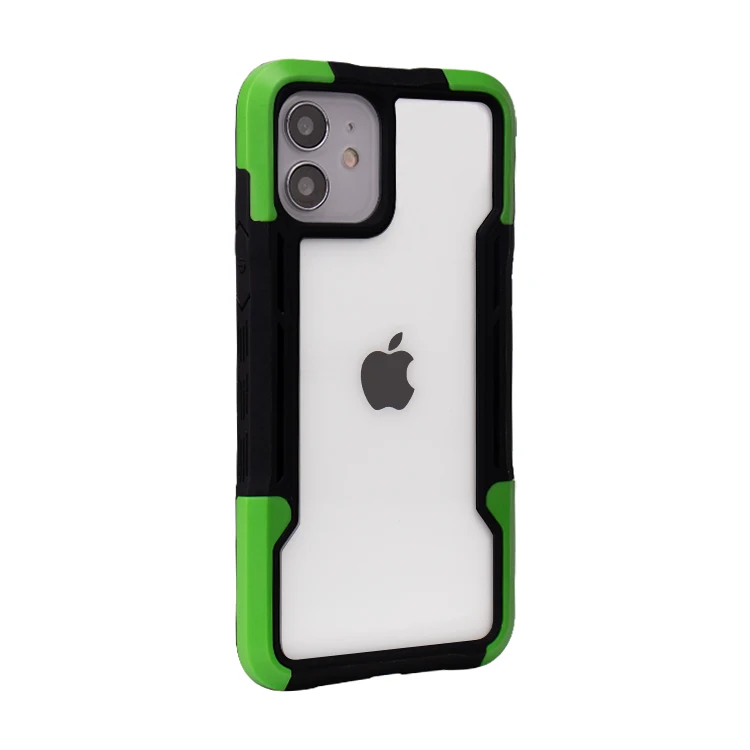  Ударопрочный кристально прозрачный акриловый чехол 3 в 1 для iPhone 12 Pro Max красочная рамка Аксессуары мобильных телефонов задняя крышка
