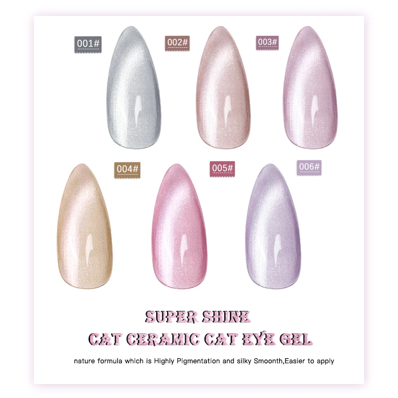 HS uv nail polish Private Label magnetic Ceramic cat eye gel kilo package 9 Colors Uv Led cat Eye Gel Nail Polish