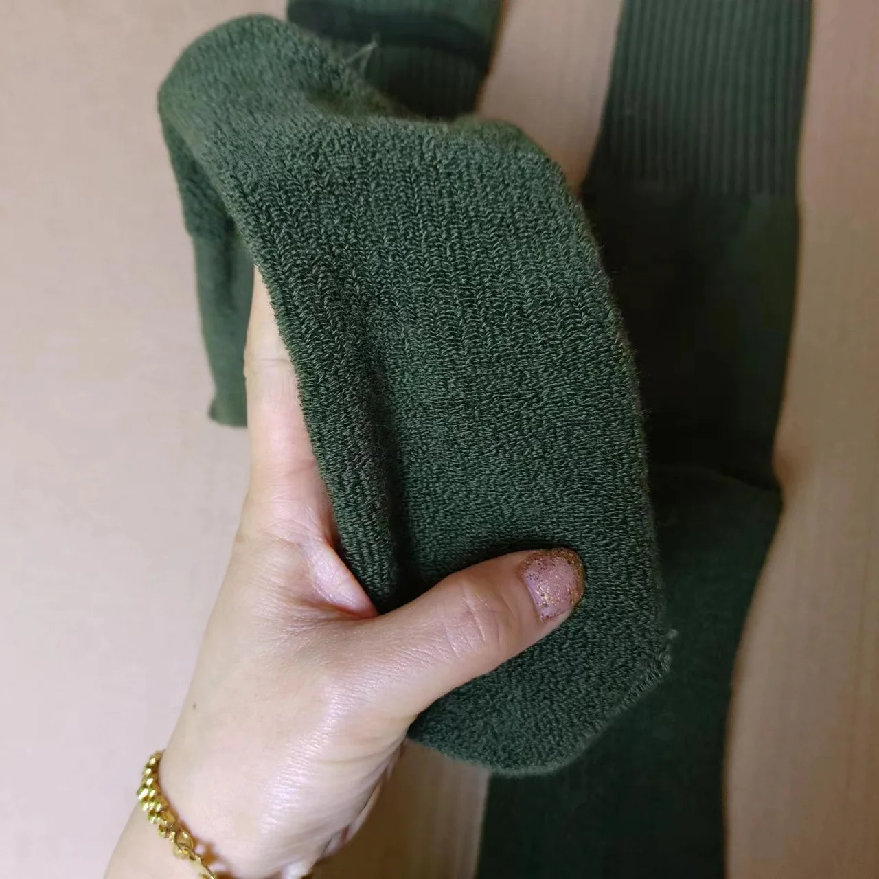 custom logo Jungle Green sport boot cotton army green socks Skiing Trekking Hiking Wading Trail Socks Camouflage Athletic Socks