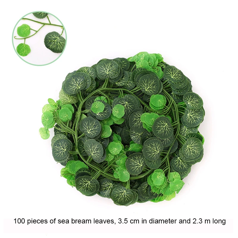 Green 100 pcs Leaf 2.3M Home Decor Artificial Ivy Leaf Garland Plants Vine Foliage Flowers Hanging Garland