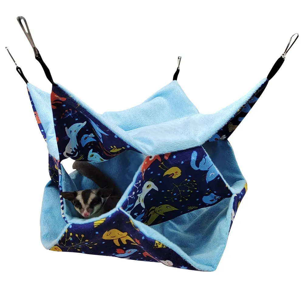 
Small Animal Hanging Hammock Pet Triple Bunkbed Hammock Toy for Ferret Hamster Parrot Guinea Pig Chinchilla 