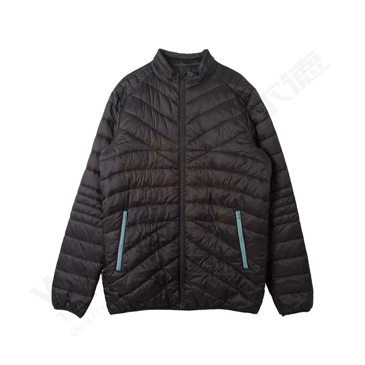 OEM Customized Fashion Short Winter Warm Clothes Outdoor Packable Mens Light Weight Jacket Cotton Casual Woven Windproof Jacket