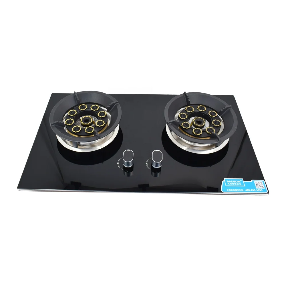 24 дюйма Прямая поставка с завода 8 мм черное закаленное стекло Тяжелая чугунная горелка стекло газовая плита вок горелка