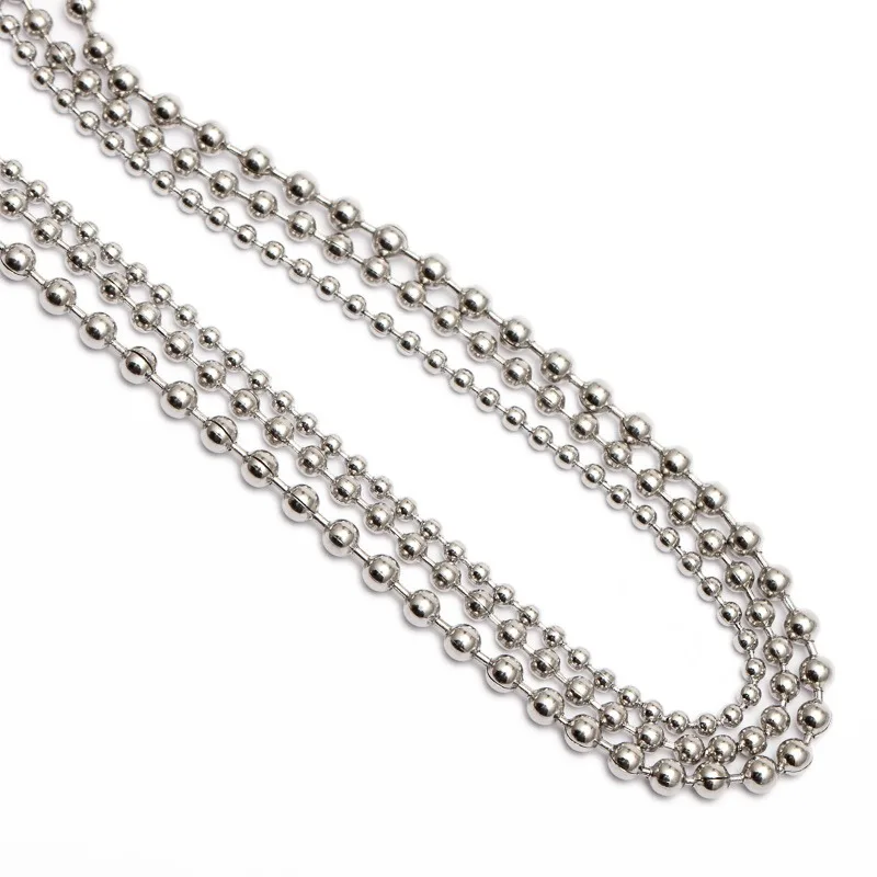 100 Feet Stainless Steel Ball Bead Chain 2.4 mm Adjustable Pull Chain Bead, with 30 PCS Matching Connectors for Jewelry Making