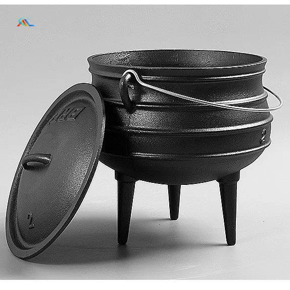 Cast Iron Cookware / South Africa Big Soup Pots Camping Cauldron Pot Three Legs Potjie Pot Dutch Oven for Outdoor Cooking