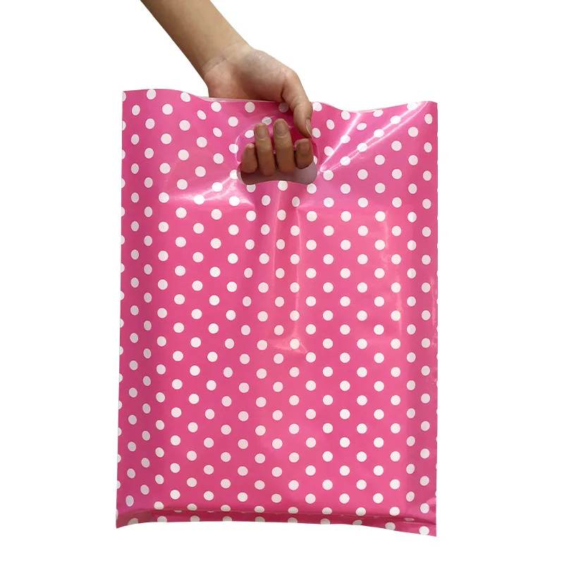 YC Custom Printed Logos Thank You Poly Shopping Bag PE Plastic Die Cut Handle Merchandise Bags For Clothing