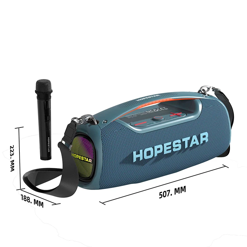 Большая Беспроводная колонка HOPESTAR A60, переносной внешний бумбокс, 3D стерео сабвуфер, суперзвуковая панель с микрофоном
