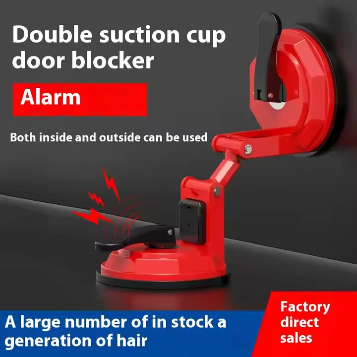 Portable Aluminum Alloy Travel Security Door Stop Alarm with Siren and Heavy Duty Free Punch Door Stopper