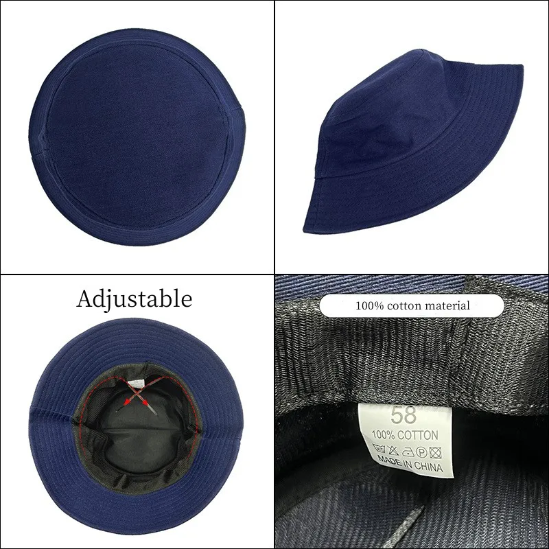 Solid Printed All Cotton Custom Bucket Hats Wholesale Embroidered Logo Wide Brim Blank Fisherman Caps Casual Plain Buckets Hats