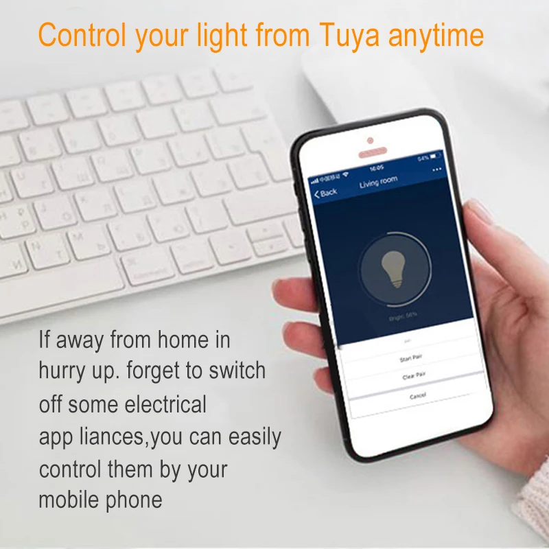 EU/UK market hot sell kinetic switch wireless wifi RF tuya smart light switch work with Alexa