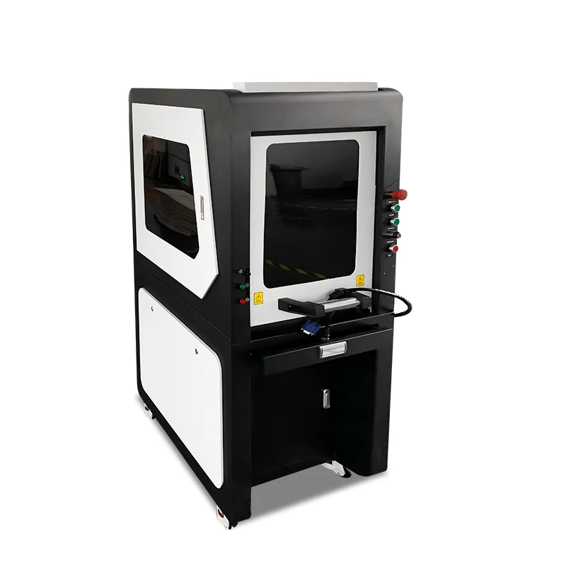 Hot sale enclosed 50w 70w 100w silver gold copper jewels fiber laser cutting machine