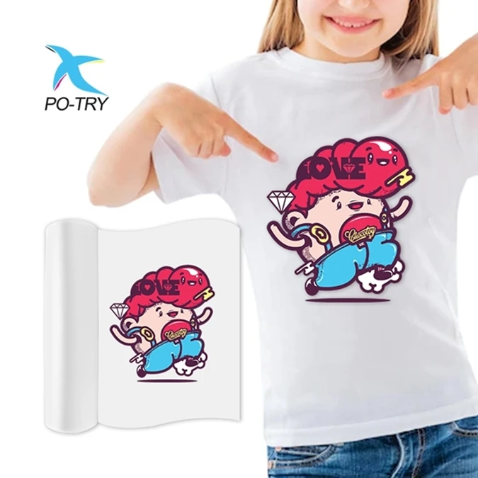 Хит продаж PO-TRY односторонняя пленка DTF рулон 30 см и 60 теплопередающая бумага для двойной печати качественные печатные материалы