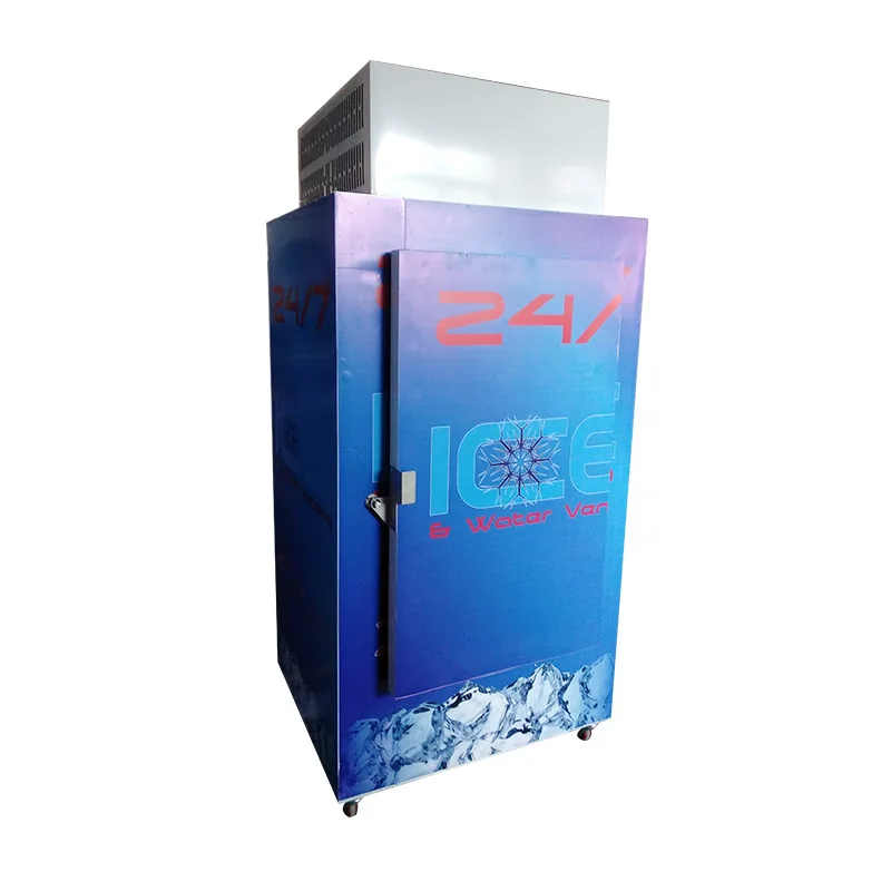 850 Liter Vertical Refrigerated Bin Lockable Ice Bagged Freezer