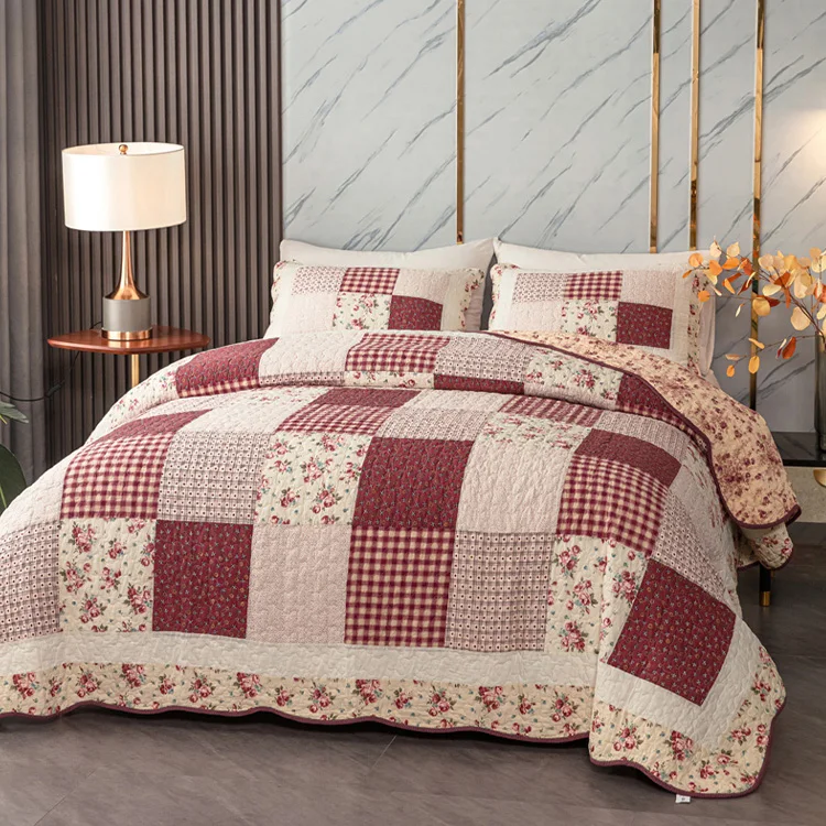Cotton Patchwork Multipurpose Quilted Quilt Large Size Bed Cover Air Conditioning Quilt