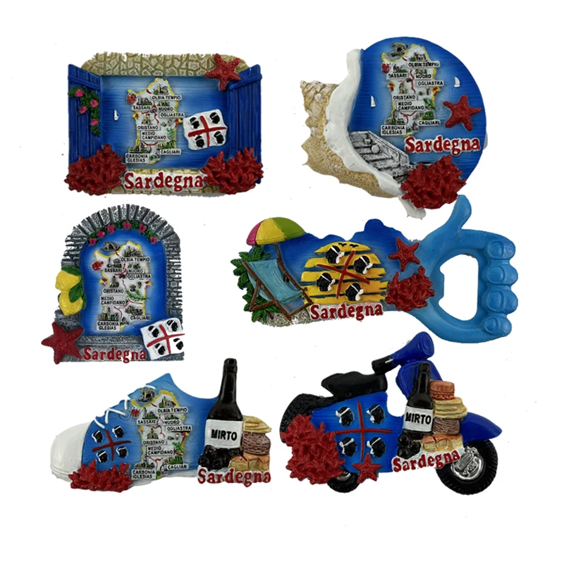 High Quality Decorative  Italy  Souvenir Resin 3D Refrigerator Magnets Sticker Country Travel Fridge Magnet