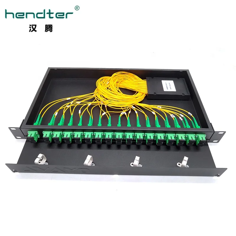 
HT-2X32SC-A 12 to 96 core 1U fiber optic Rack mount type fiber optic FTTH optical fiber patch panel , terminal box and ODF 