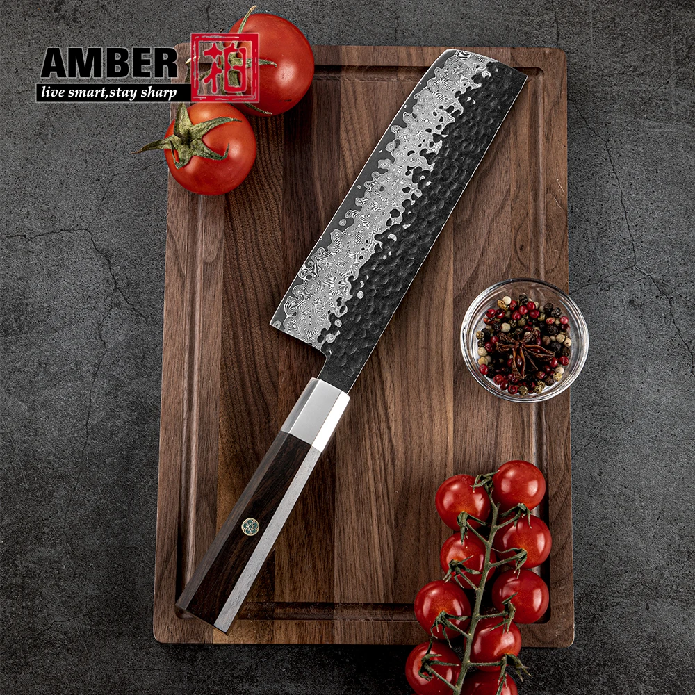 Extra Sharp new design vegetable kitchen knife VG10 Damascus steel blacksmith Japanese nakiri knife with ebony wood handle