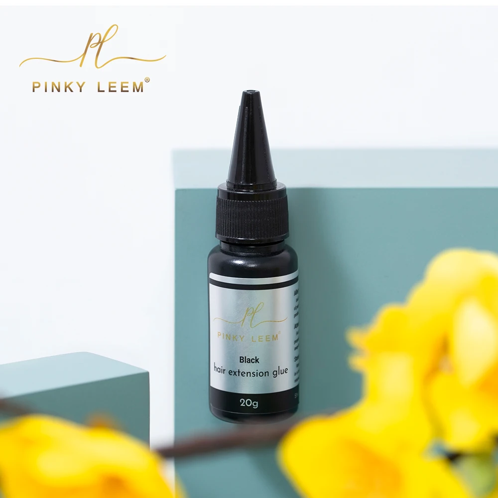 Pinky leem New UV Human Hair Professional Liquid Adhesive Black Perfect Hold Hair Weaving Weft Extensions Hair Bonding Glue