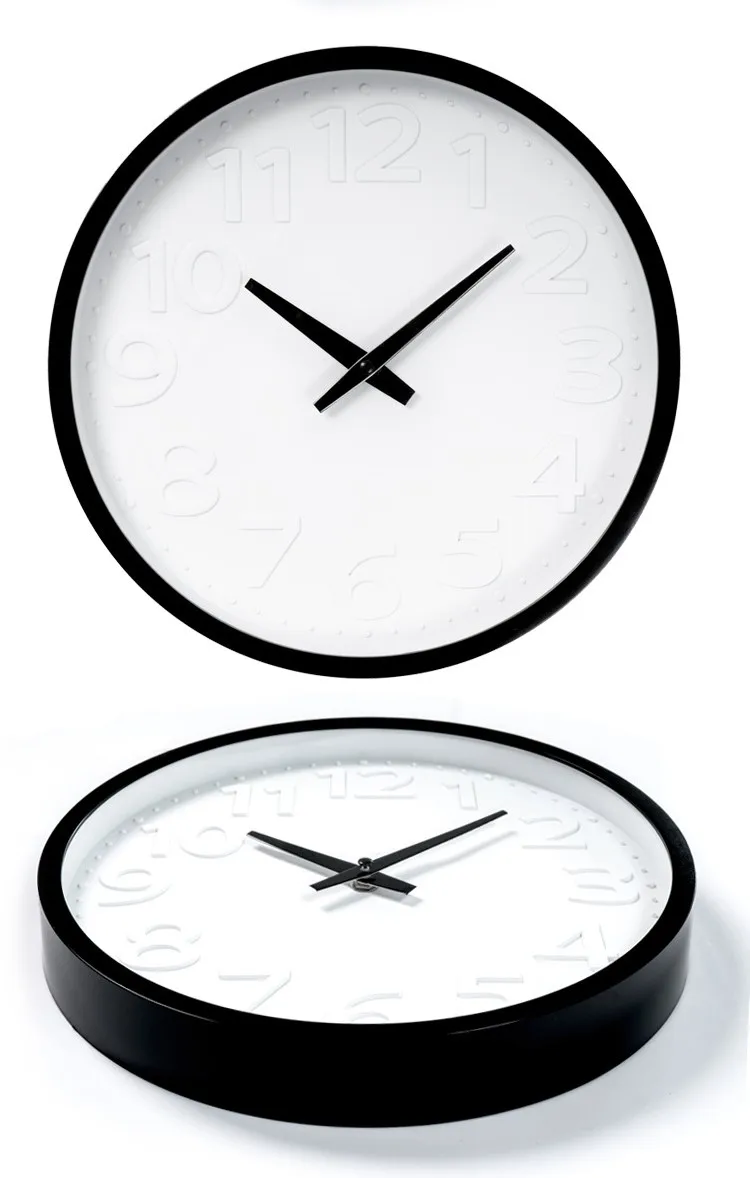 12 inch printed face battery operate plastic round quartz custom wall clock