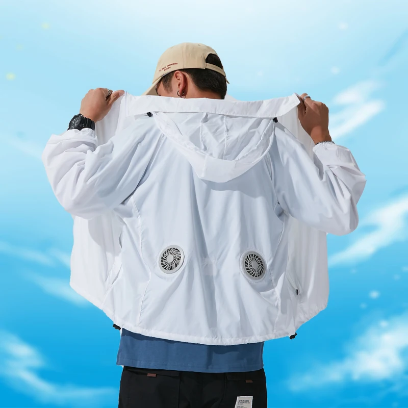 Защита от солнца для мужчин и женщин, охлаждающий вентилятор для одежды, кондиционер при высокой температуре, предотвращение удара