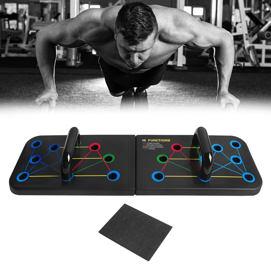 16 IN 1 Multifucational Foldable Body Building Fitness Training Workout Push Up Board System