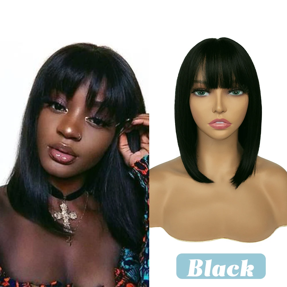 13inch natural looking japanese futuras fiber glueless wig artificial hair synthetics wigs wholesale bob wig straight with bangs