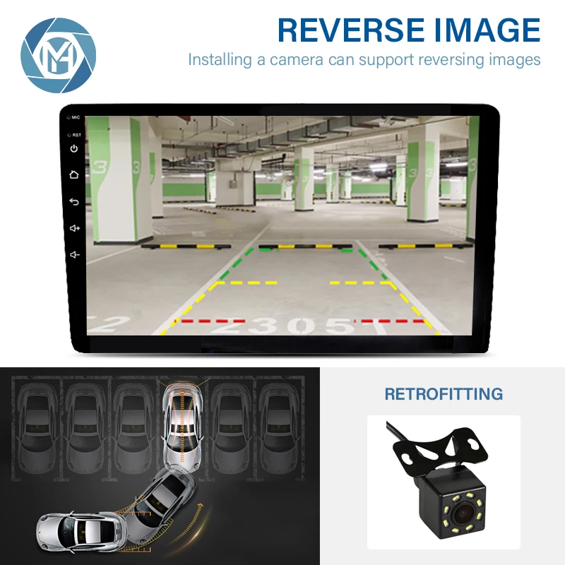 10.1' Autoradio 2 Din Android Car Radio Stereo 2Din HD 2.5D Tempered Glass Touch Screen Car Video WIFI GPS BT