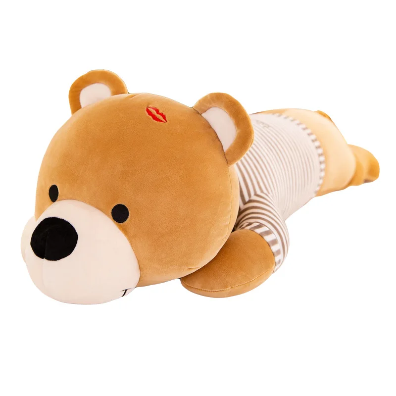 Manufacturers Wholesale Animals Plush Toy The New Lay Bear Kids Toys Tuba Sleeps With His Legs Crossed Hold Pillow